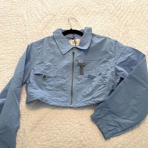 Cropped sky blue jacket New with tags size Med